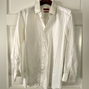 Hugo boss mens white dress shirt slim fit size M great condition